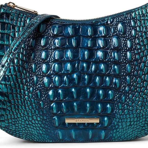 Brahmin Handbags - Brahmin Shayna blue patina Embossed Shoulder Bag